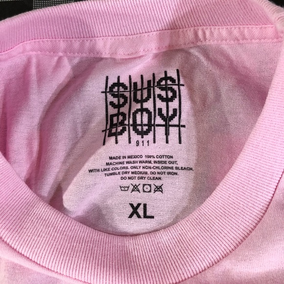 Sus Boy 911 Anarchy Big Logo Light Pink Lil Peep - Picture 7 of 7